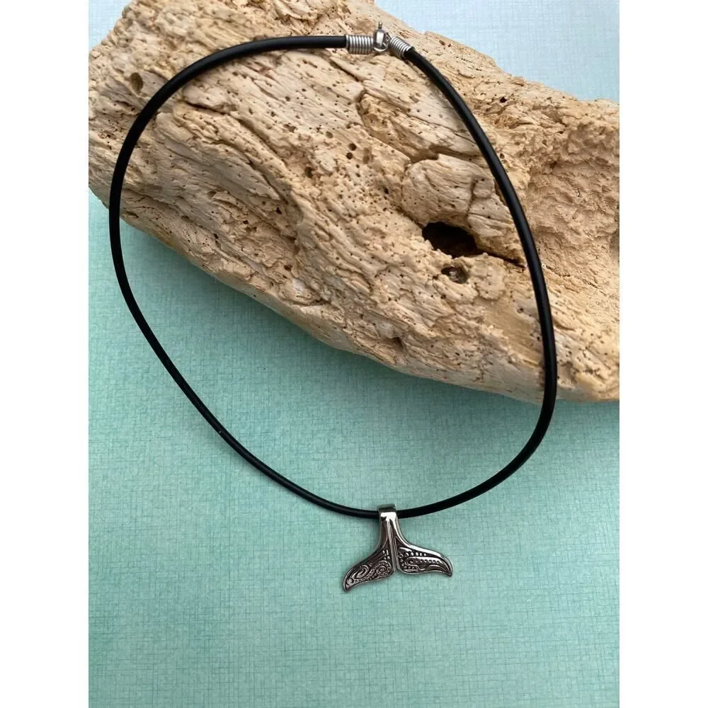 Whale Tail Stainless Steel Indian Design Pendant Necklace